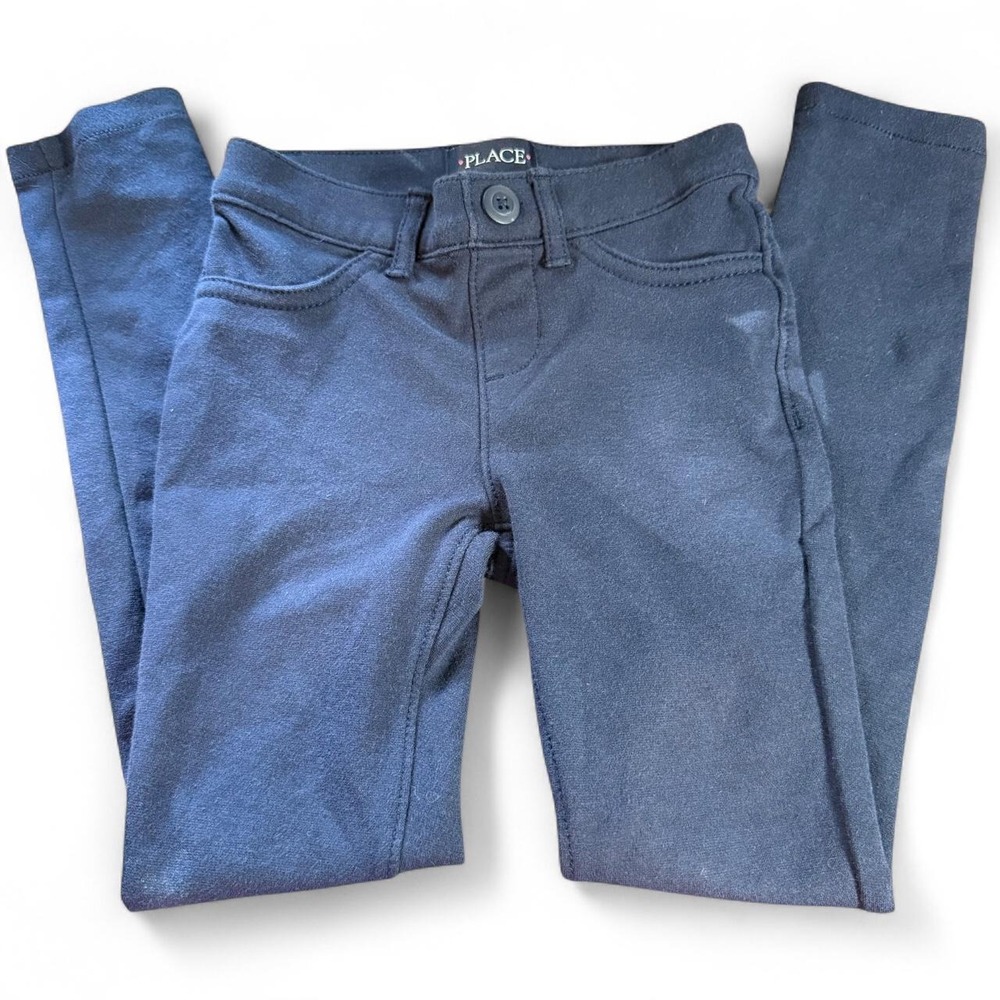The Childrens Place Girls Navy Blue Slim Jeggings Size 6 Stretch Knit Pants